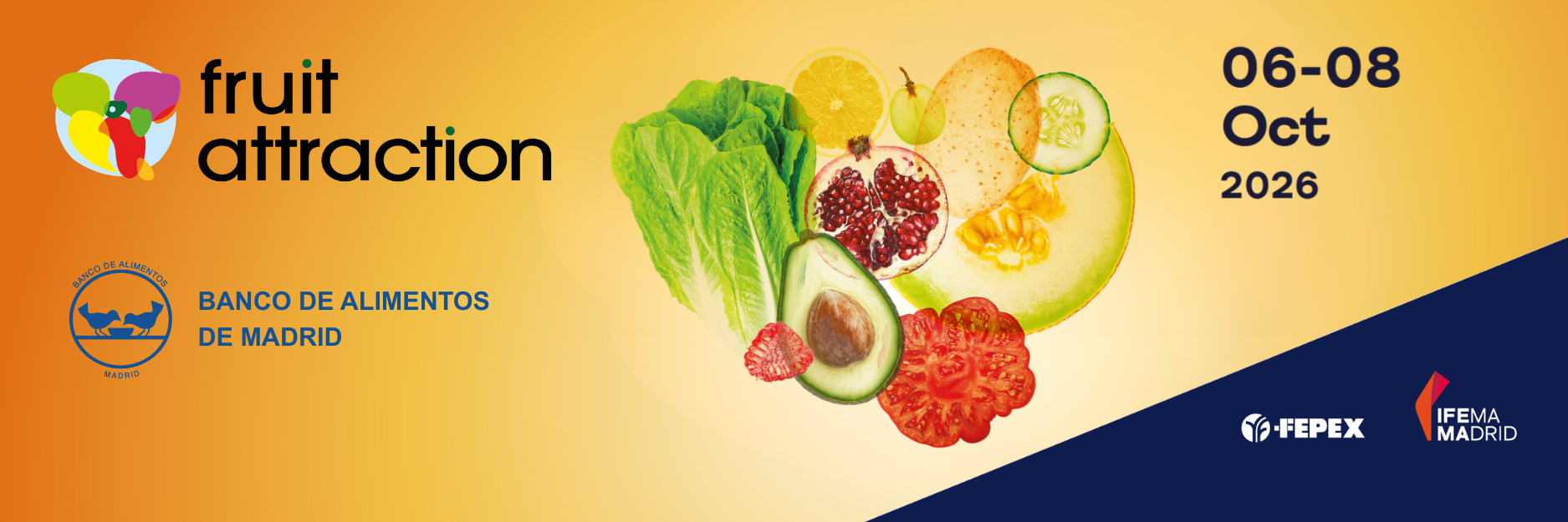 BANCO DE ALIMENTOS 600X200okk El Banco de Alimentos de Madrid participa en la feria Fruit Attraction 2026 que tendrá lugar en IFEMA.