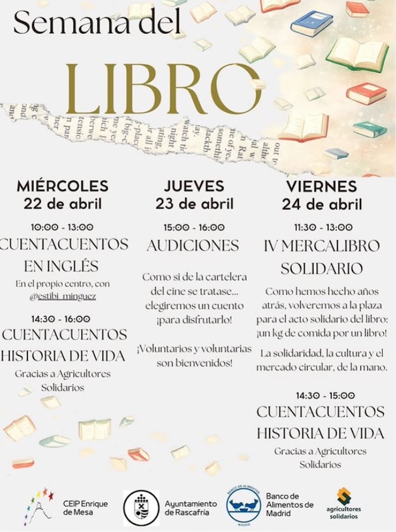 Semana del Libro en el CEIP Enrique de Mesa en Rascafría a favor del BAM