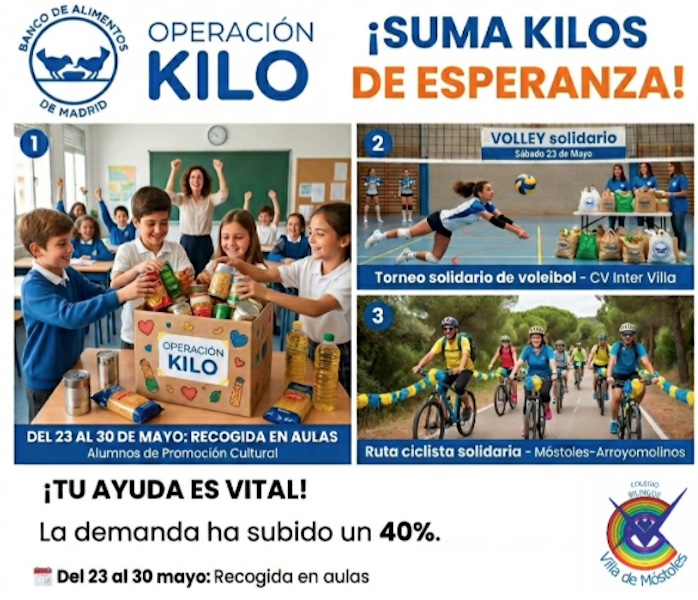 Operación Kilo en el Colegio Villa de Móstoles a favor del Banco de Alimentos de Madrid BAM